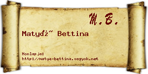 Matyé Bettina névjegykártya